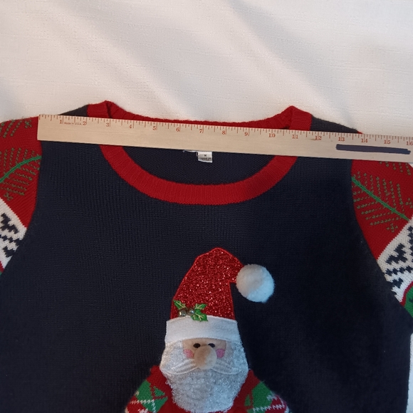 Kela Santa Clause Knitted size Medium Ugly Christmas sweater jingle bells - Picture 14 of 15